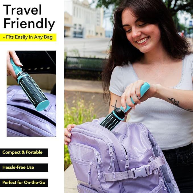 Detangler Self Cleaning Hair Brushes for Women - Round Brush for Blow Out Roller Retractable Travel Hairbrush Wet or Dry Hairs - Mint Birthday Christmas Gifts