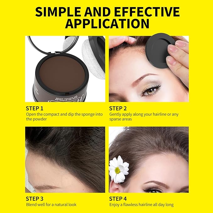 Sevich Hairline Powder - Root Touch Up Instantly Hair Color for Thinning Gray Coverage - Bald Spot Concealing Hair Powder for Women & Men - 48Hour Waterproof & Sweatproof - Blonde