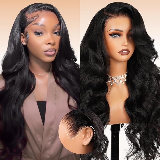 Arabella Hair 13x6 Lace Front Wigs Human Hair 210% Density Glueless Wig Human Hair 100% Body Wave Human Hair Wigs 12A Pre Plucked Pre-Bleached Pre-Cut Glueless Wig (22inch,13x6 body wave)