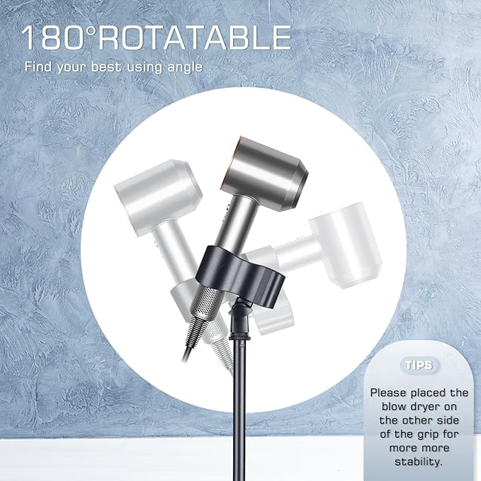 Hands Free Hair Dryer Upgraded Blower Holder with Larger Clamp, 18.8-59in Height Adjustable Blow Dryer Floor Countertop Stand Holder with Heavy Base