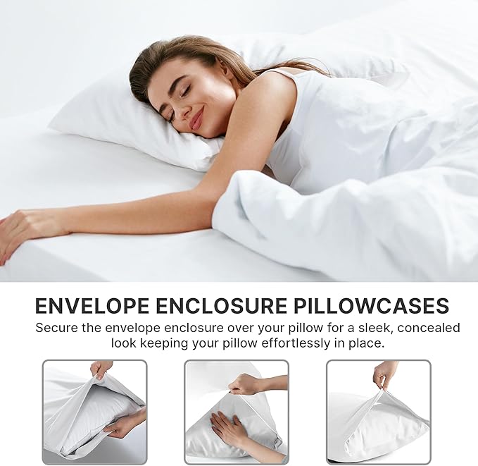 King Pillow Cases Set of 4 - Ultra Soft Hotel Quality Pillowcase Covers - Comfy, Cozy & Wrinkle Free - Shrinkage, Stain and Fade Resistant - Machine Washable Pillow Protectors - 4 Piece Set - Cream