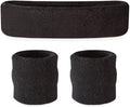 Suddora Sweatbands Set, Moisture Wicking 2 Wristbands and 1 Headband, Breathable Terry Cloth Athletic Bands for Basketball, Tennis, Yoga, Gym, Sweat Bands for Costumes and Cosplay