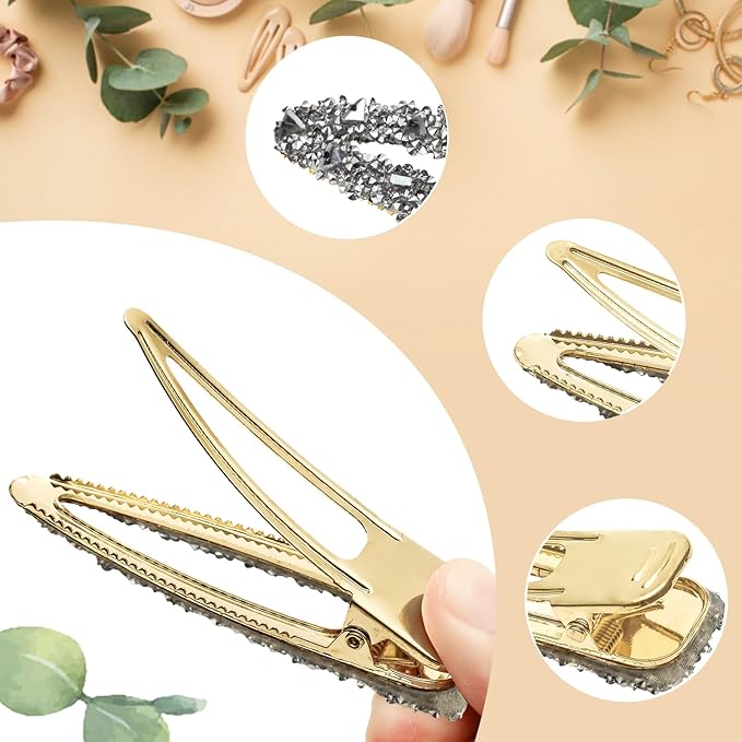 2PCS Rhinestone Hair Clips,Snap Hair Accessories,Decorative Hair Clips,Rhinestone Barrettes For Women Girls(SET9)