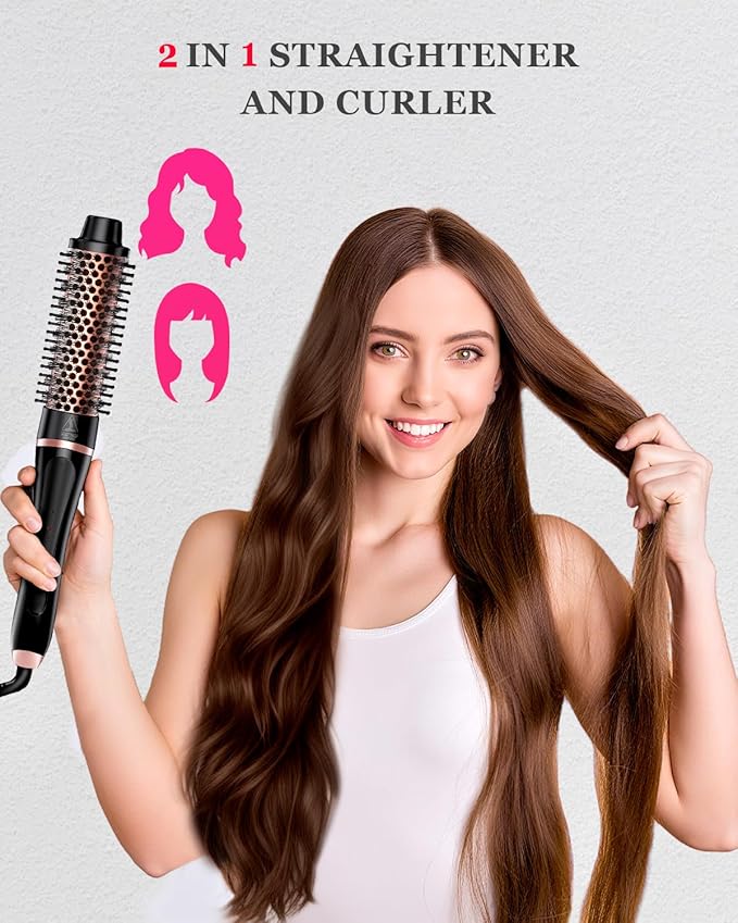 5 in 1 Curling Iron, Hair Curling Wand Set Thermal Brush 4 Interchangeable Ceramic Curling Wands (0.35"-1.25”) Fast Heat Up Dual Voltage Christmas Birthday Hair Tool Gifts for Women Travel