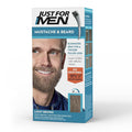 Just For Men Mustache & Beard, Beard Dye for Men with Brush Included, With Keratin Biotin Aloe and Coconut Oil for Healthy Facial Hair - Light Brown, M-25, Pack of 1 (Packaging May Vary)