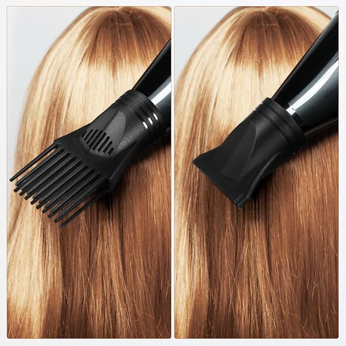 CLISPEED 2 Pcs Universal Hair Dryer Nozzle: 2 Type Hair Dryer Attachment Concentrator - Replacement Blow Flat Nozzle and Comb Attachment