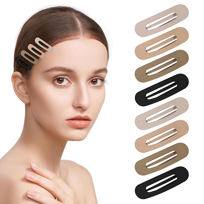 Small Flat Hair Clips for Women Lay Down Clips for Thin Hair Accessories 2.16 Inch 8pack