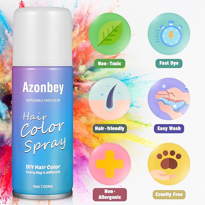 Halloween Hair Spray,Temporary Hair Color Spray for Women Kids Men,Washable Hairspray,Colored Hair Spray,Color Hairspray for Halloween,Party,Cosplay,Christmas Day (03#Red)
