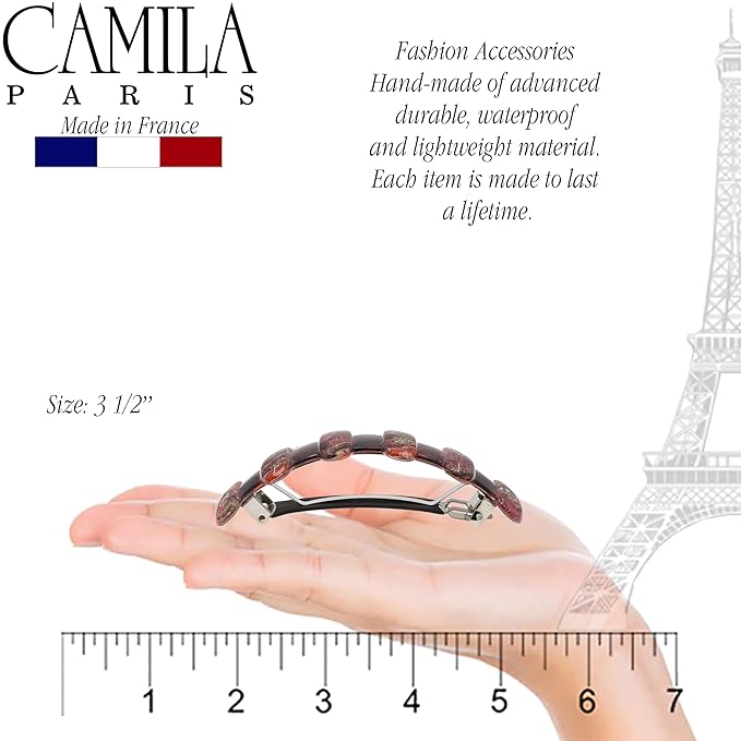 Camila Paris CP3304 French Hair Barrette Clip for Girls for Thick Curly Wavy Long Hair, Strong Hold Grip Hair Clips for Women, Automatic, No Slip Durable Styling Girls Hair Accessories, Made in France
