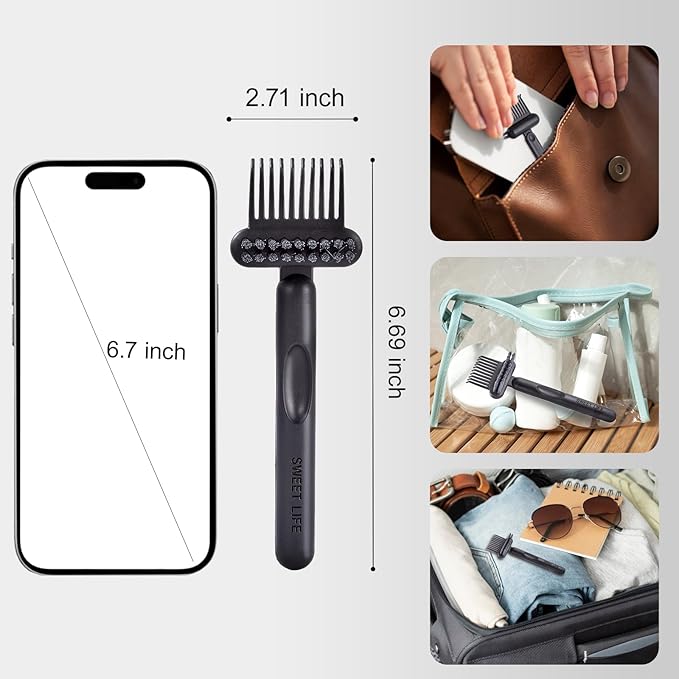 Boar Bristles Hair Brush for Women and Men, Detangling Hair Brush for Smoothing Massage Add Shine, Nylon&Boar Bristles Detangler brush for Hair Healthy (Cleaner-Black)