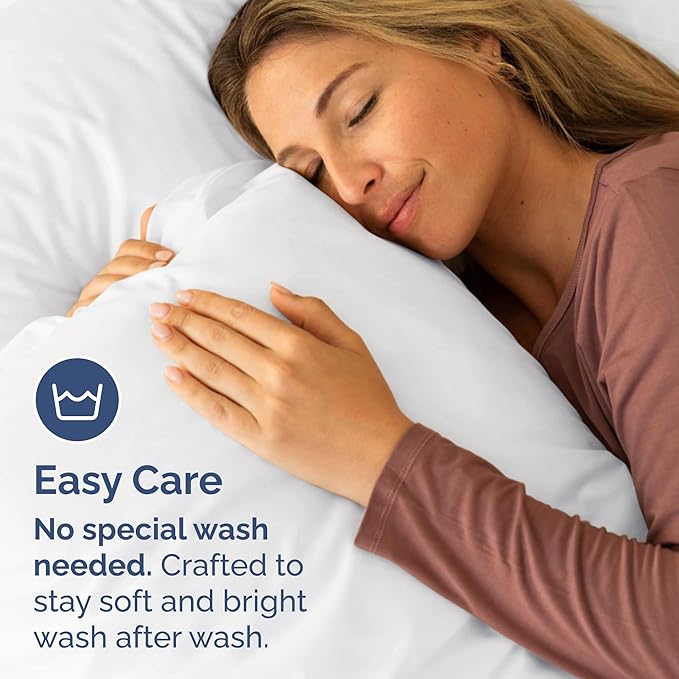 Queen Pillow Cases Set of 4 - Ultra Soft Hotel Quality Pillowcase Covers - Comfy, Cozy & Wrinkle Free - Shrinkage, Stain and Fade Resistant - Machine Washable Pillow Protectors - 4 Piece Set - White