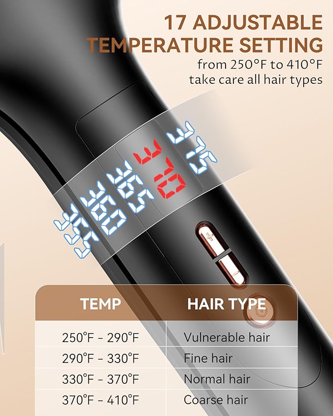 ANWA Double Barrel Hair Waver Crimper Tool, 1 Inch (25mm) Wavy Hair Crimper Iron for Women Beach Waves, Ceramic Deep Beach Wave Curling Iron