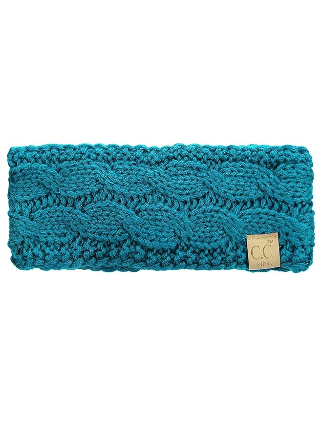 C.C Children's Kids' Winter Warm Cable Knit Fuzzy Lined Ear Warmer Headband