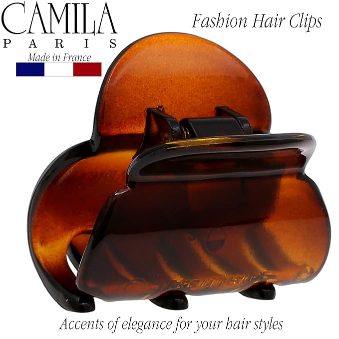 Camila Paris CP3292 French Hair Clip for Women, Small Tortoise Shell 3 Prong Girls Hair Claw Clips Fashion Durable Hair Accessories for Women, Ladies Strong Hold No Slip Grip Clamp, Made in France
