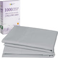 California Design Den Pillow Covers King Size Set of 2-1000 Thread Count Sateen, Soft and Thick 100% Cotton King Size Pillows Cases, Durable - Light Grey