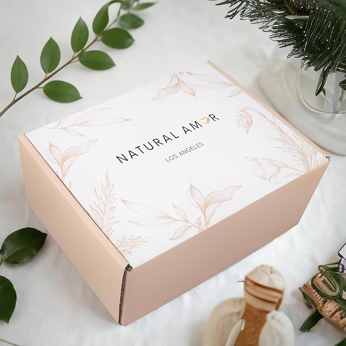 Natural Amor 8-Piece Spa Gift Set with Blanket – Self-Care Box with Rose Clay Mask, Bath Bomb, Goat Milk Soap, Candle– Relaxation Gift for Women – Pink Ribbon Blanket
