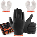 BBQ Gloves for Cooking Baking Grilling, 100 Count Disposable Nitrile Gloves and 4 Count Cotton Glove Liners Washable (6mil Nitrile, X-Large)