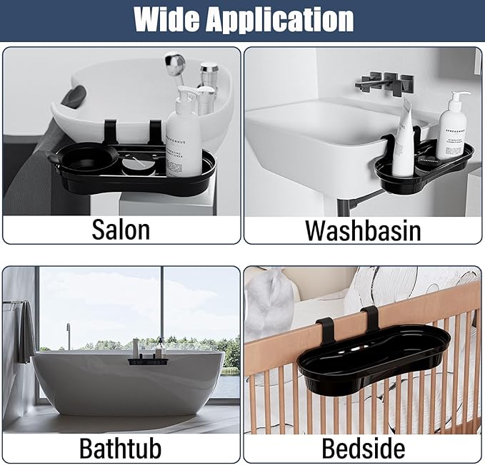 Salon Storage Rack Shampoo Bottle Shelf Shampoo Bowl Tray to Hold Color Bowls Hanging Salon Organizer Tray for Hairdressing Tools, Coloring Bowls, Combs