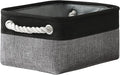 TheWarmHome Storage Basket for Organizing - 12x8x5.2 inch 1 Pack Fabric Storage Cubes, Baskets for Gifts Empty for Closet Organizer Dog Gift Cloth Toy (Grey & Black)