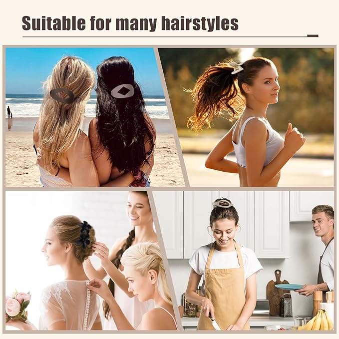 Matte Flat Hair Clips for Women, 3 Styles Non-slip Flat Claw Clips for Thick or Thin Hair, for Curly Straight Duckbills Flat Hairs Clips For Women & Girls