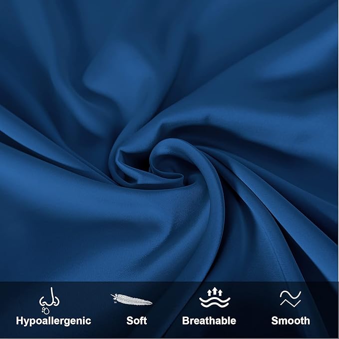 Mulberry Silk Pillowcase for Hair and Skin,Queen Size Cooling Silk Pillow Case with Hidden Zipper,Allergen Proof Dual Sides Soft Breathable Smooth Silk Pillow Cover for Women(Queen,Gem Blue)