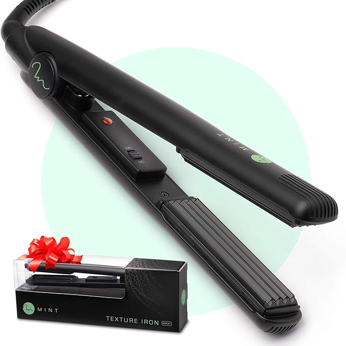 Professional Series Hair Crimper Iron 1 Inch by MINT | Create Crimps Extremely Fast - Deeper Ceramic Crimp Plates for Maximum Root Volumizing and Crimping - Travel-Ready Dual-Voltage