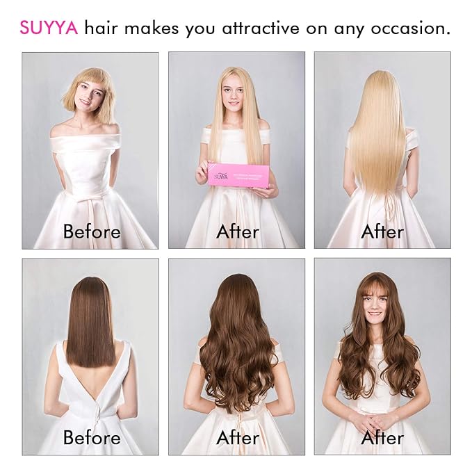 SUYYA Tape in Hair Extensions Human Hair Ash blonde 100% Remy Hair 18 inches 20pcs 50g/pack Straight Seamless Skin Weft Tape in Human Hair(18Inch #16 Light Blonde)