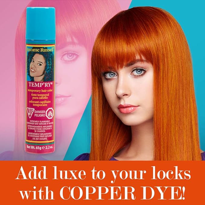 Jerome Russell Temp'ry Spray-on Copper Hair Color, 2.2oz x 3 pack