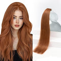 Sunny Hair Tape in Hair Extensions Real Human Hair Invisible Remy Hair Extensions Tape ins for Women Copper Red 20 inch 20Pcs 50G