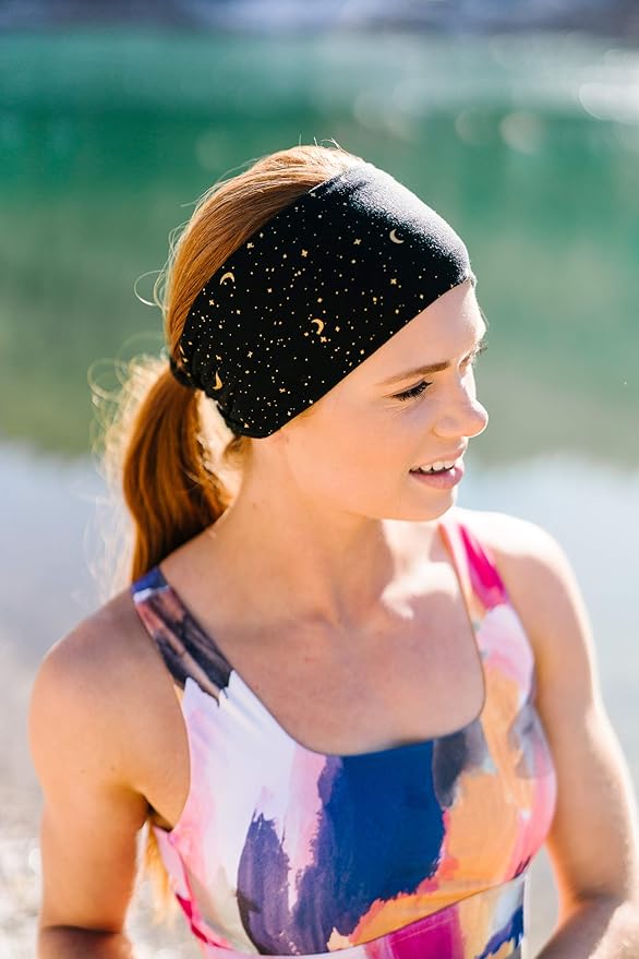 Maven Thread 4" Wide Workout Headbands for Women (2 Pack) – Non-Slip Sweatbands for Gym, Running & Yoga