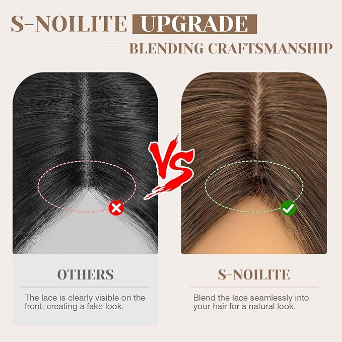 S-noilite Hair Toppers for Women Real Human Hair 3D 360° Cover Clip in 100% Real Human Hair Toppers 3″*4″ Clip in Silk Base 8 inch Natural Brown