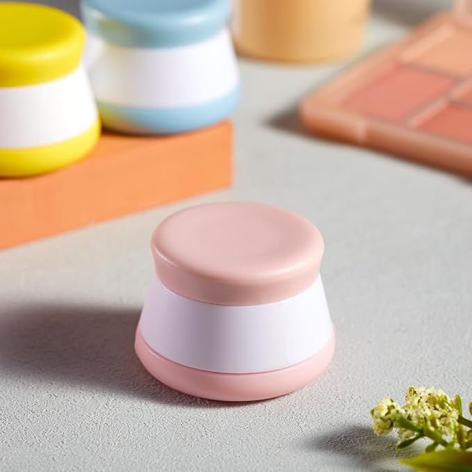 INSFIT Travel Containers for Toiletries, TSA Approved Silicone Cream Jars with Lids, BPA Free Travel Size Toiletries Leakproof Cruise Essentials for Cosmetic Cream Lotion