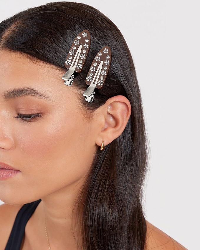 HAIMEIKANG 6 PCs Acrylic Creaseless Hair Clips for Women - No Crease No Bend Hair Clip Makeup Bangs Clips for Women and Girls Flat Hair Clips for Hair Styling