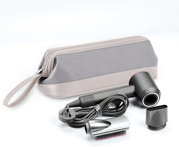 BUBM Travel Case for Dyson Airwrap Styler/Shark Flexstyle,Portable Carrying Case for Dyson Supersonic Hair Dryer,Waterproof Anti-Scratch Dustproof Protection Organizer Travel Storage Bag (Light Gray)