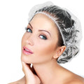 Disposable Shower Caps 100 Pcs - Multi-Purpose Thickening Elastic Bath Cap Plastic Waterproof Clear Shower Caps Bath Shower Hair Caps Women Spa,Home Use, Hotel and Hair Salon, Portable Travel(18.1")