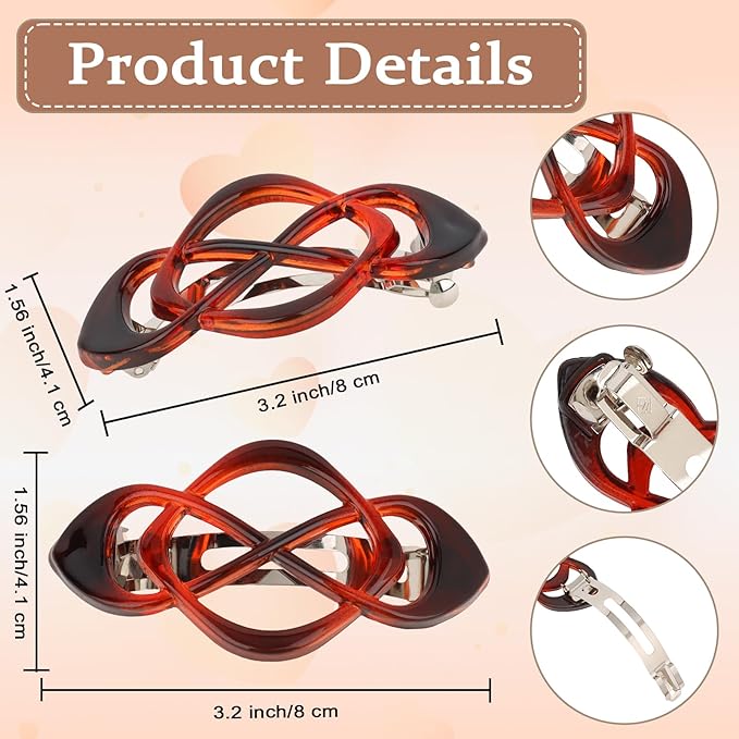 Hair Barrettes for Women 4packs Hair Clips French Barrette Clip for Girls Vintage Accessories for Women Girls
