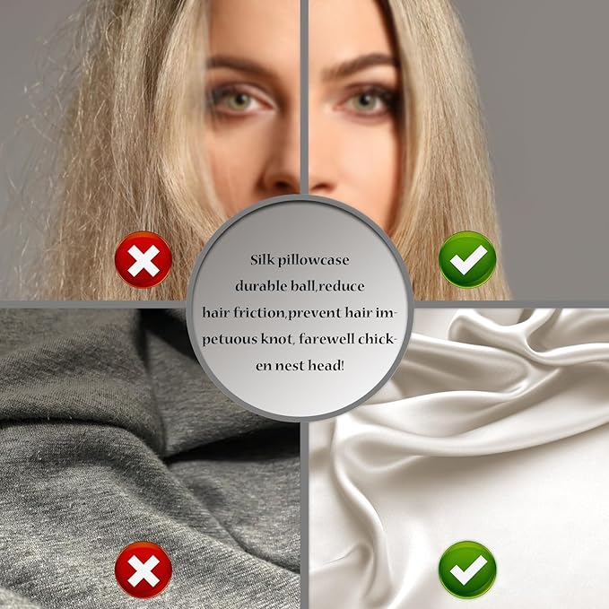 Silk Pillow Cases 2 Pack Soft Breathable and Sliky Queen Size Pillow Cases Set of 2,Natural Mulberry Satin Silk Pillowcase with Hidden Zipper for Hair and Skin (Beige,20"X 30",2pcs)