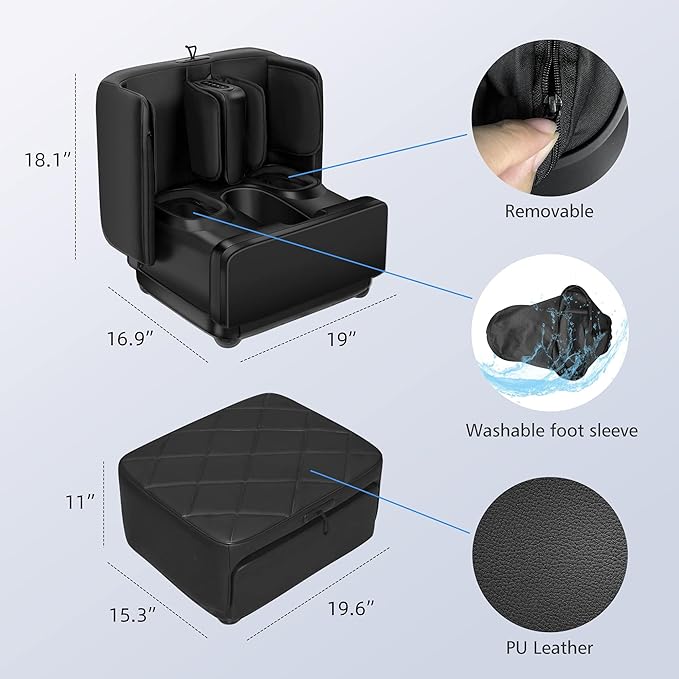 COMFIER 2 in 1 Foot Massager Machine,Shiatsu Foot and Calf Massager with Heat,Kneading,Vibration,Compression Massagers for Feet,Ankle,Leg,Tired Muscles & Plantar Fasciitis,Christmas Gift for Men Women