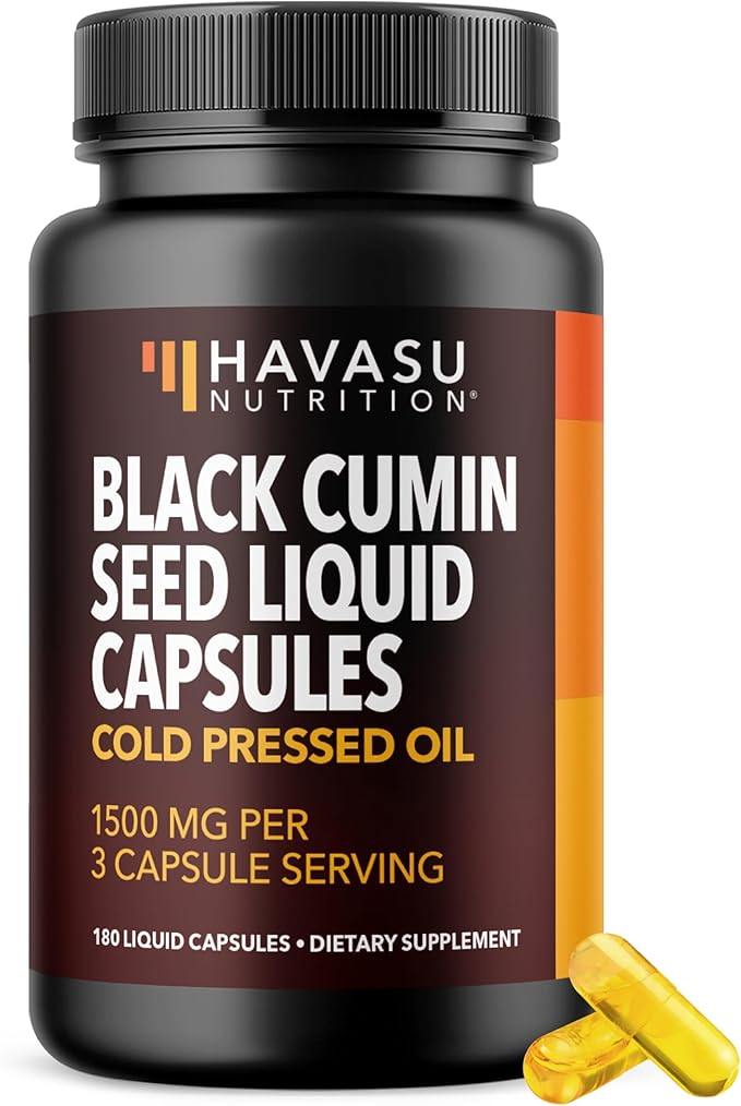 Cold Pressed Black Seed Oil Capsules - 1500mg Black Cumin Supplement for Immune Function, Digestive Support & Overall Health - Hair & Skin Superfood - Nigella Sativa - 2 Month Supply, Unflavored