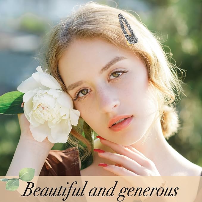 2PCS Rhinestone Hair Clips,Snap Hair Accessories,Decorative Hair Clips,Rhinestone Barrettes For Women Girls(SET9)