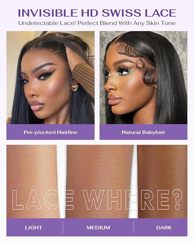 13x6 SKINLIKE Real HD Lace Frontal Wig, 180% Density Ultra-fitted 0.10mm Thin Invisible HD Lace Wig Pre-plucked Hairline Bleached Knots Virgin Human Hair Wigs Body Wave 30 Inch