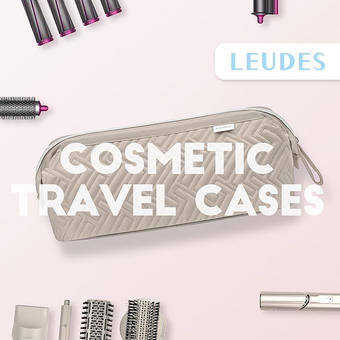 Leudes Hair Tools Travel Bag for Shark Flexstyle Carrying Case Portable Shark Hair Air Wrap Dryer Case Waterproof Dustproof Flat Curling Iron Travel Organizer (Camel)