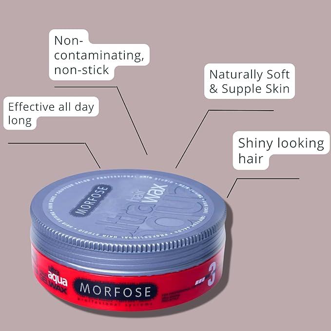 Morfose Ultra Aqua Hair Gel Wax with Shiny and Strong Flexible 3 Hold, Manage Flyaways, Braids, and Curls, Hair Styling for Women and Men, Strawberry Scent, 5.92 Fl. Oz, (ultra aqua)
