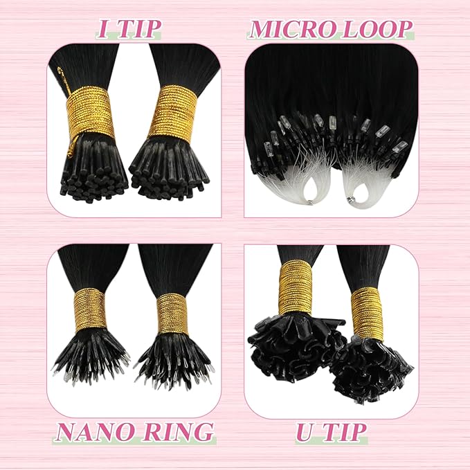 YoungSee U Tip Hair Extensions Black U Tip Hair Extensions Human Hair 22 Inch U Tips Human Hair Extensions Jet Black Keratin Hair Extension Real Human Hair Pre Bonded Extension for Wedding 50s/50g