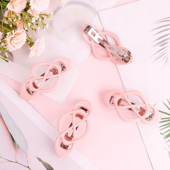 Pink Hair Barrettes for Women 4packs Hair Clips French Hair Barrette Clip Pink Accessories for Women Girls