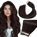 LaaVoo Darkest Brown Hair Extensions Tape in Real Human Hair Tape in Hair Extensions Human Hair Seamless Tape on Extensions 16inch 40pcs 80g