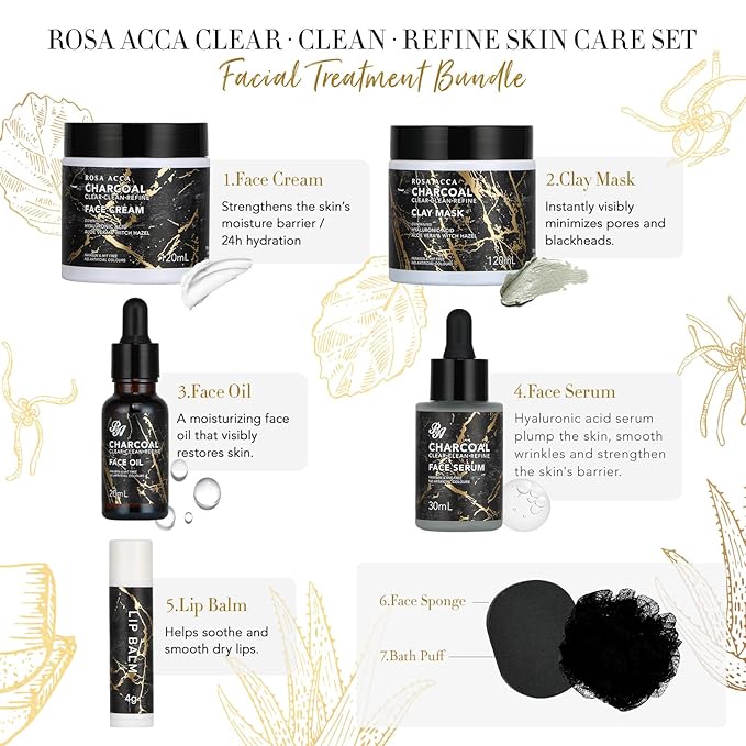 Skin Care Set, 28pcs Body & Facial Kit Gifts for Women & Men includes Face Cream, Bath Oil, Scented Candle, Hyaluronic Acid Face Serum, Facial Skin Care Set, Bath & Body Set, Birthday, Christmas