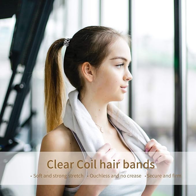 79STYLE 30pcs Plastic Spiral Hair Ties - No Crease Coil Scrunchies for Thin, Thick or Curly Hair (Classic 15 Colors - Mini Size)