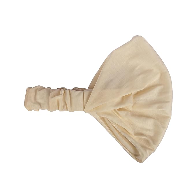 Motique Accessories Tan Wide Cotton Head Band Solid Boho Yoga Style Soft Hairband for Women