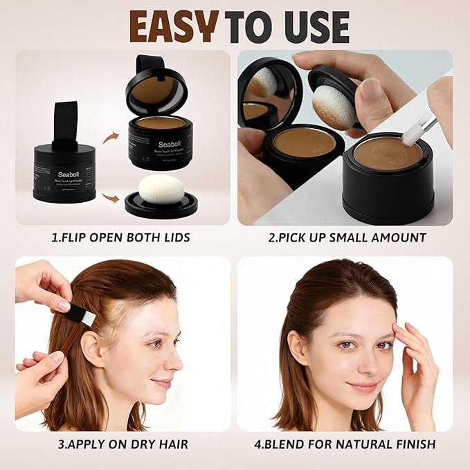 Root Touch Up Hair Color Powder-Instant, Stain-Proof Hairline Shadow Powder for Gray Hair Cover Up & Root Cover Up, Scalp Concealer for Thinning Hair Bald Spot, Beard Filler, Women&Men, Light Blonde
